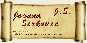 Jovana Sirković vizit kartica